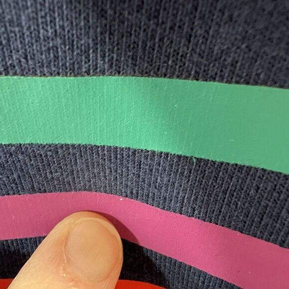 Lands End Women’s Sweatshirt Size 2X Navy Rainbow Casual Athleisure Warm & Cozy - Picture 8 of 9